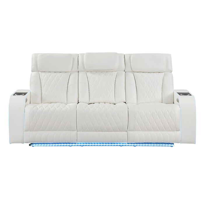 Electra - Power Reclining Sofa With Power Headrests, Drop Down Table, Reading Light, Massage, LED Lighting And USB Control