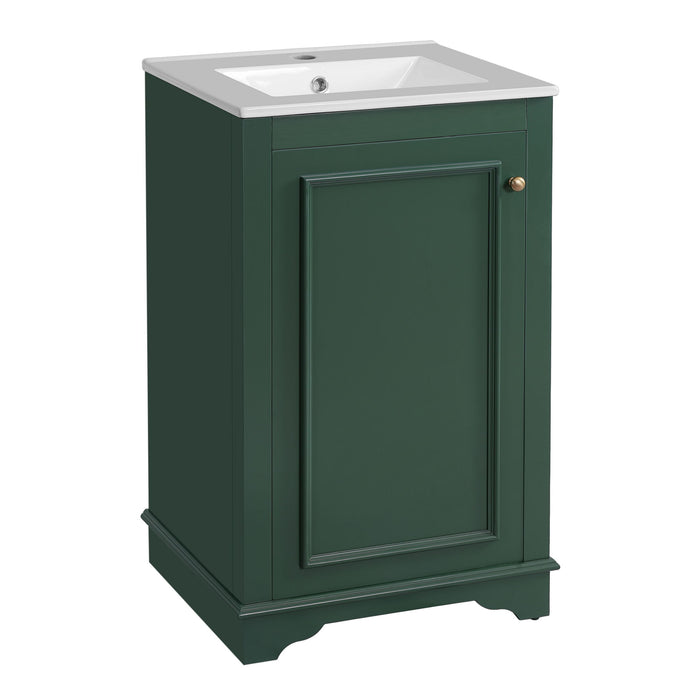 Bathroom Vanity With Sink, Freestanding Single Cabinet Set, Soft Close Door, Adjustable Shelf