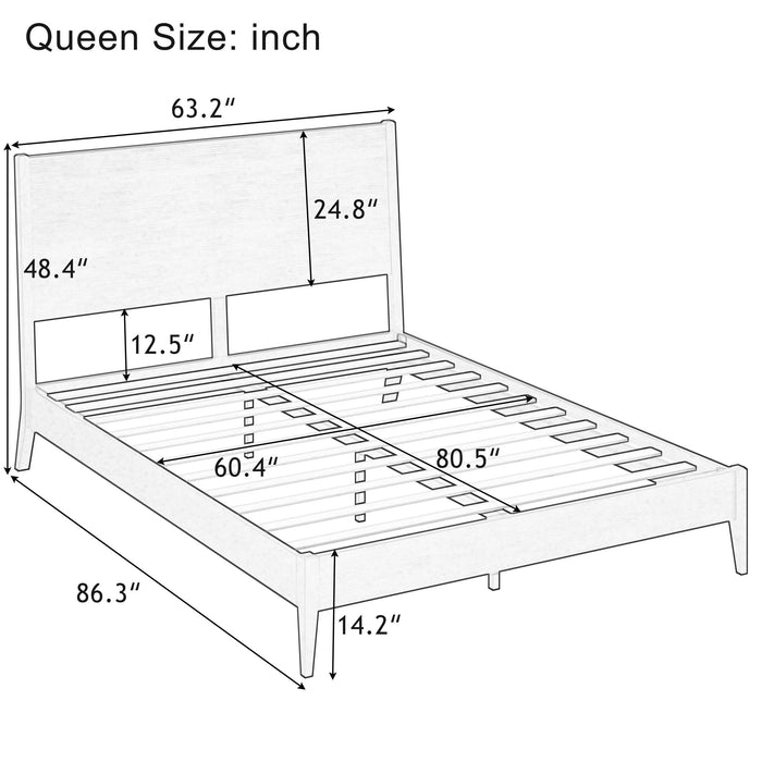 Modern Sled Platform Bed Frame With Slats