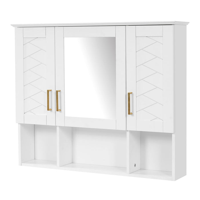 Modern Wall Mounted Medicine Cabinet With Adjustable Shelves, Soft Close Doors, High Define Mirror