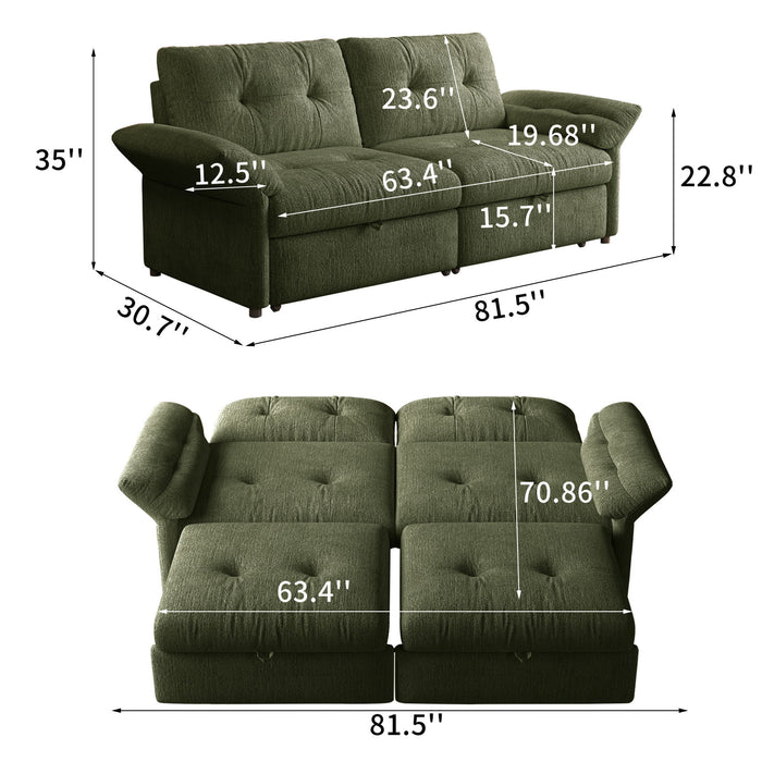 Sofa Bed, 2 In 1 Design For Living Rooms