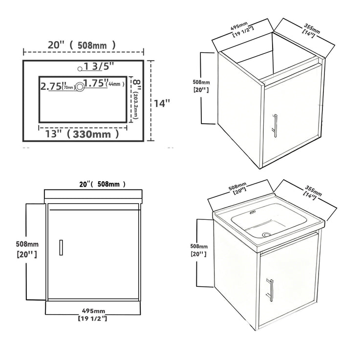 Floating Bathroom Vanity Combo, Wall Mounted Cabinet With Sink & Soft Close Doors For Small Bathrooms