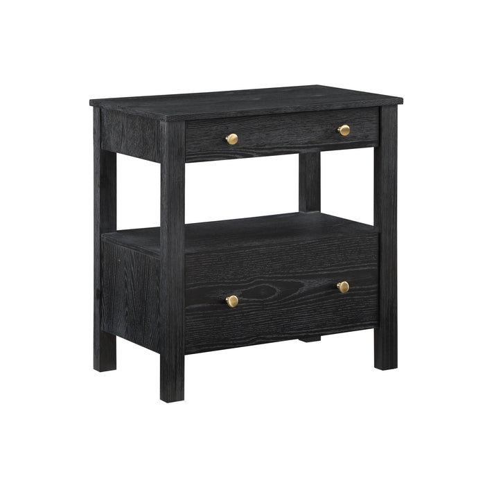 Danielle - 2 Drawer Nightstand With Knobs - Black