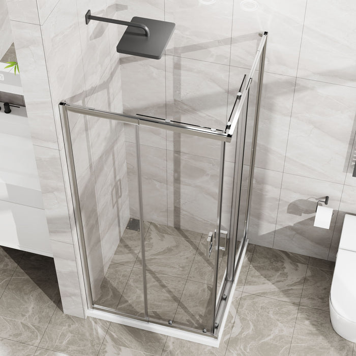 Square Corner Shower Enclosure, Adjustable Frame