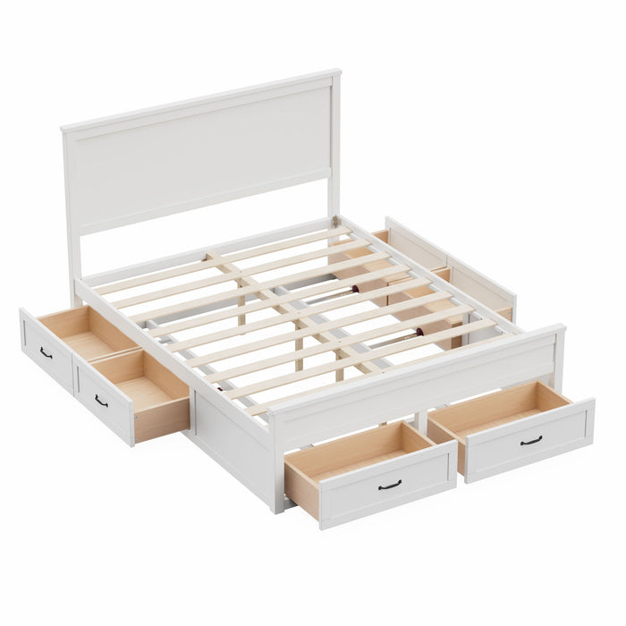 Modern Storage Platform Bed Frame With 6 Drawers