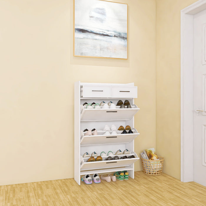 3 Doors Shoe Cabinet With 2 Drawers