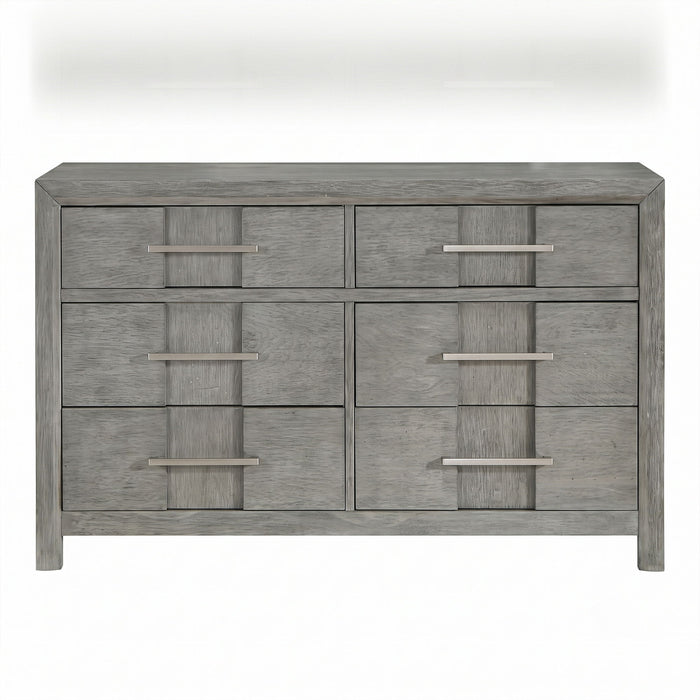 6 Drawer Dresser - Gray - Wood