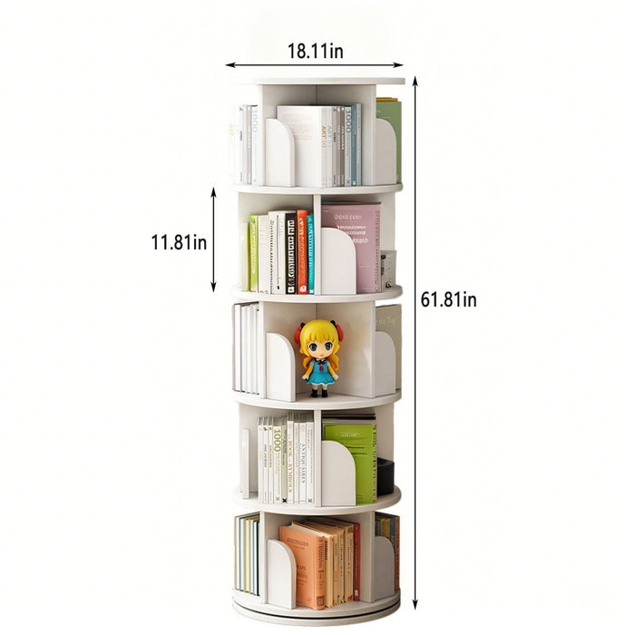 5 Tier Rotating Bookshelf, Spinning Design