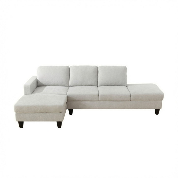 2 Piece L - Shaped Left Chaise Sectional Sofa With Ottoman, Living Room Furniture - White / Gray