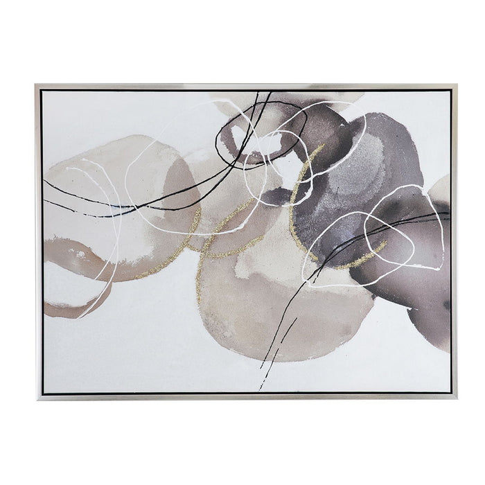 Large Modern Oil Painting, Hand Painted Abstract Watercolor Texture - Multicolor
