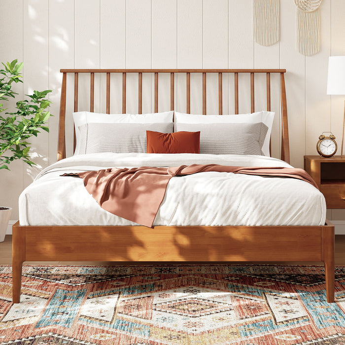 Bohemian Platform Bed With Tall Headboard