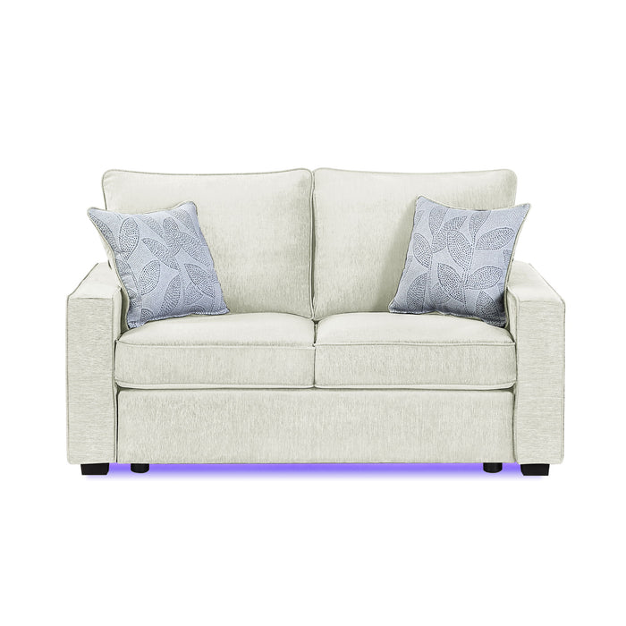Rita - Loveseat, LED Base Lighting, Cushions And 2 Accent Pillows