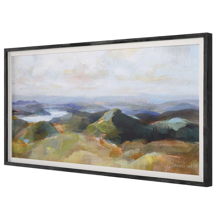 Above The Lakes - Framed Landscape Print - Gray