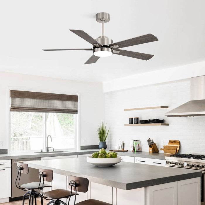 Reversible DC Motor Ceiling Fan With Dimmable LED Light For Living Room