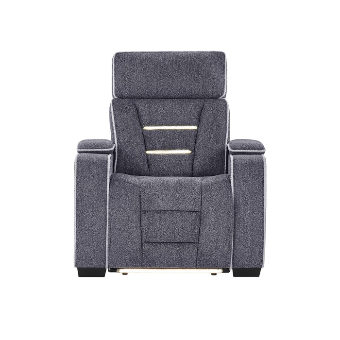 Austin - Recliner With Storage Arms - Gray