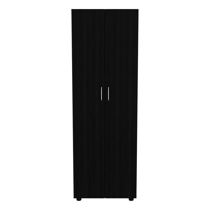Armoire Organiser, Two Shelves, Rod, Double Door Cabinet Armoire