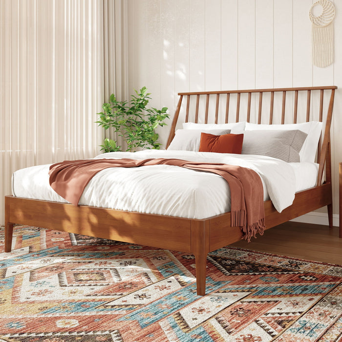 Bohemian Platform Bed With Tall Headboard
