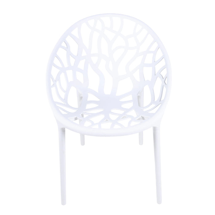 Dining Chair, Transparent Shell Design For Home (Set of 4) - White