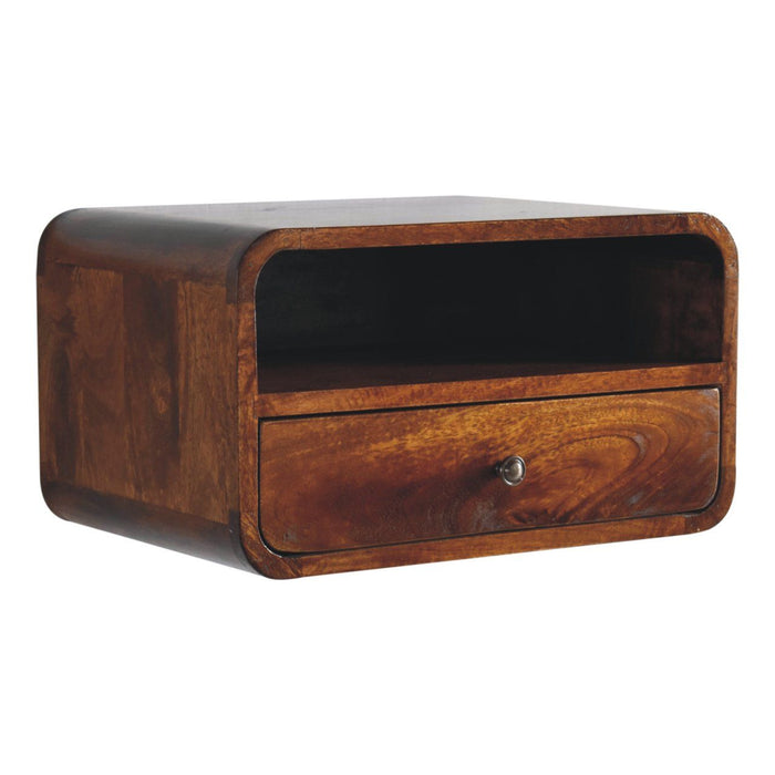 Curved Upper Slot Floating Nightstand