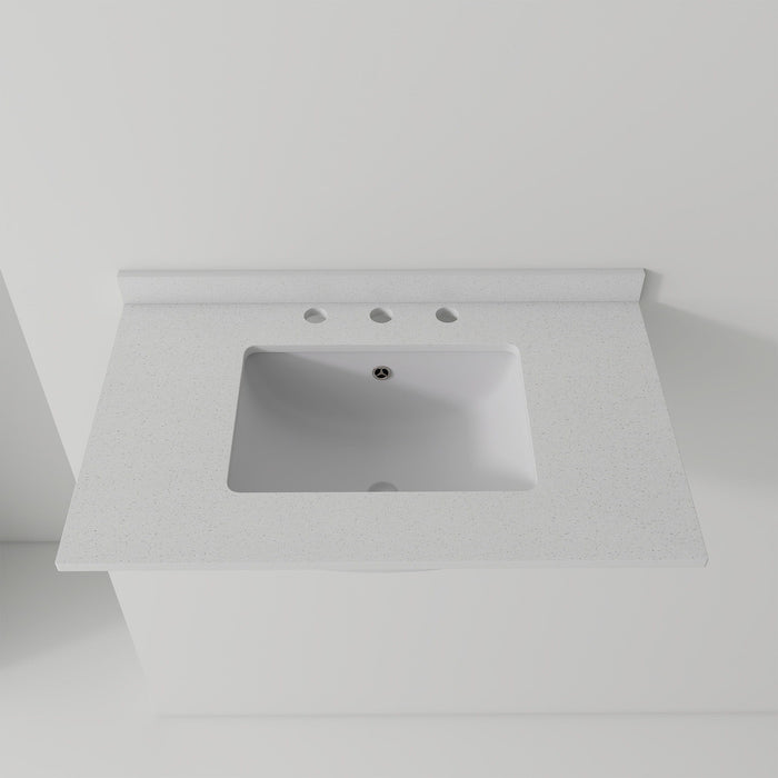 Basin Sink, 0.6" Ultra Thin Profile, Triple Faucet Holes