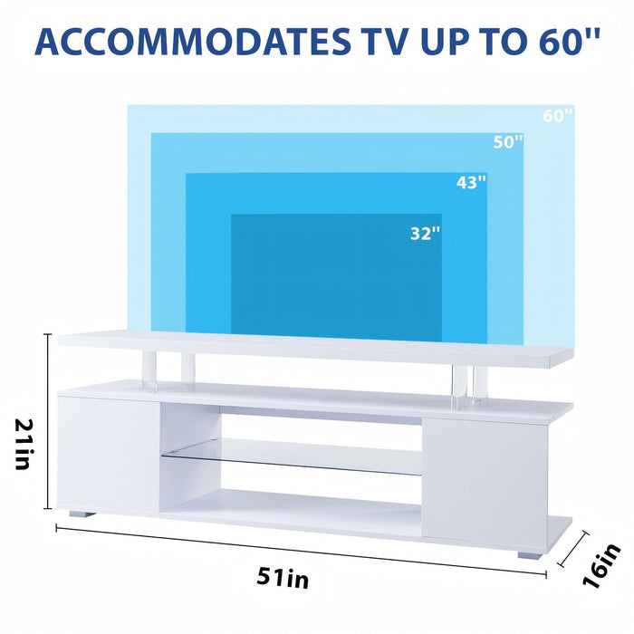 TV Stant With LED And Large Side Cabinet