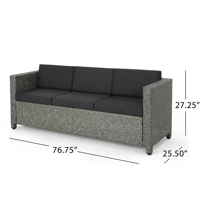 Thalassa - Outdoor 3 Seater Sofa With Removable Cushions And Steel Frame