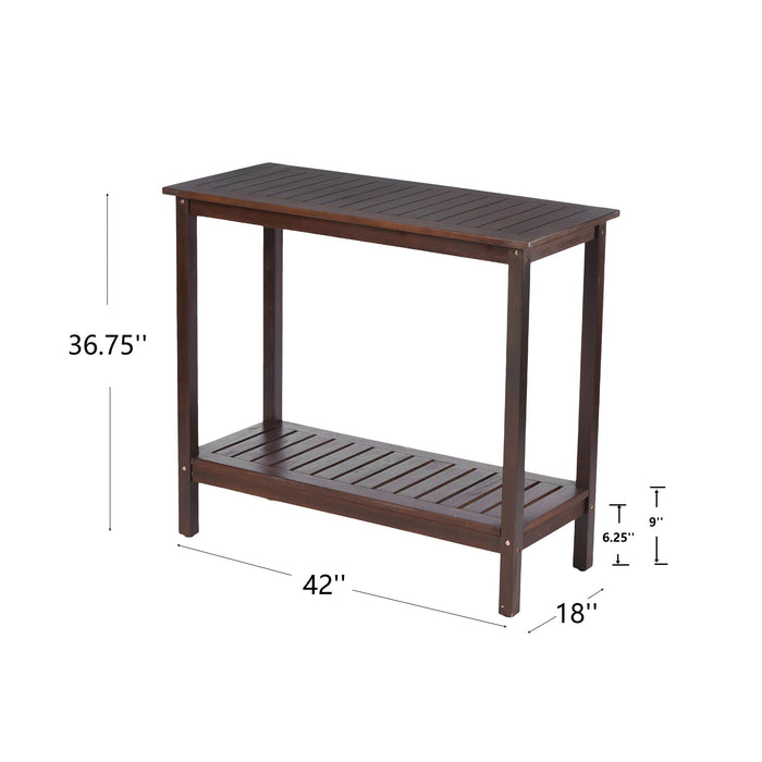 Workstation For Garden Balcony Garage, Acacia Console Potting Table