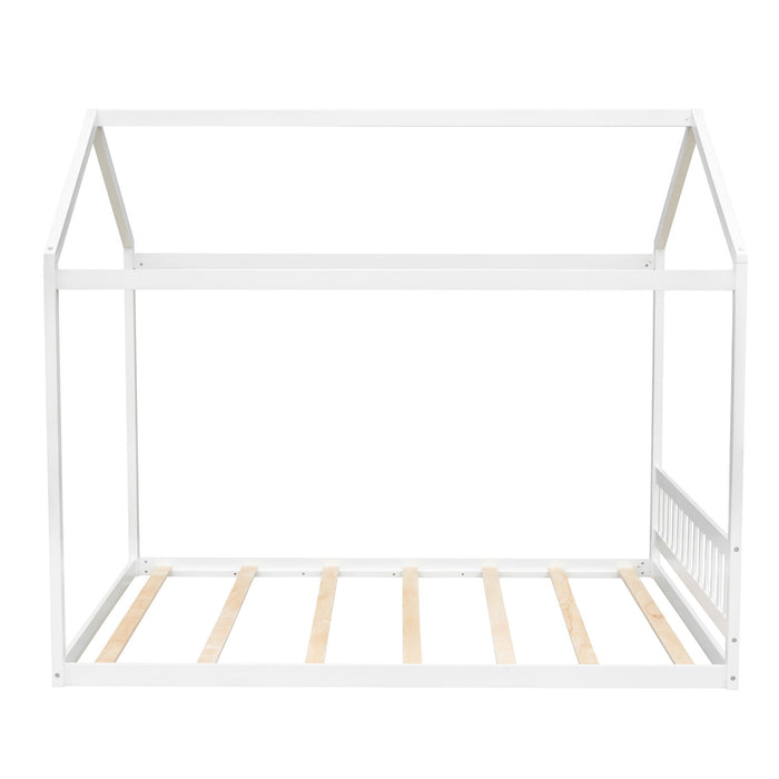 Wooden House Bed With Headboard