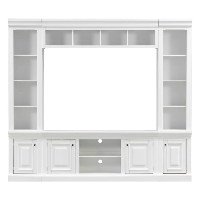 TV Stand With Hutch, Large Entertainment Center With Adjustable Shelves