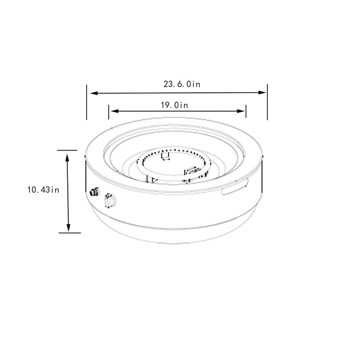 23" Propane Gas Fire Pit Bowl, 40000 Btu Round Steel Fire Pit For Outside Patio Deck Garden Backyard - Gray