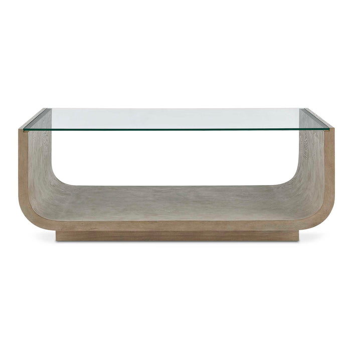 Maeva - Modern Glass Coffee Table - Woodtone