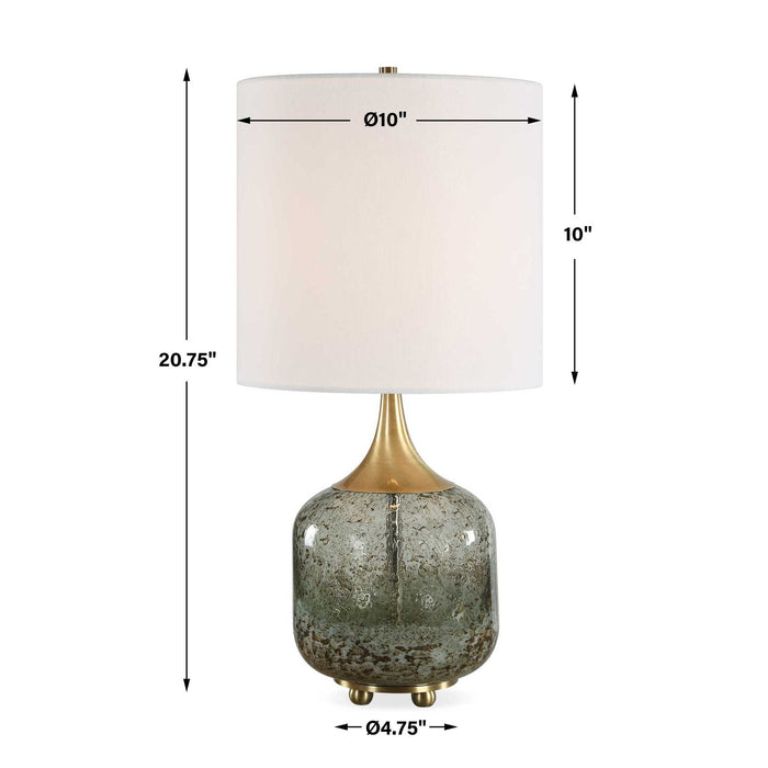 Glenn - Mottled Glass Table Lamp - Green