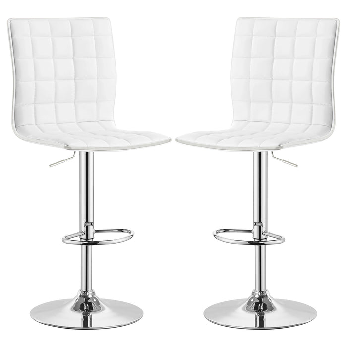 Ashbury - Upholstered Adjustable Bar Stool (Set of 2) - White