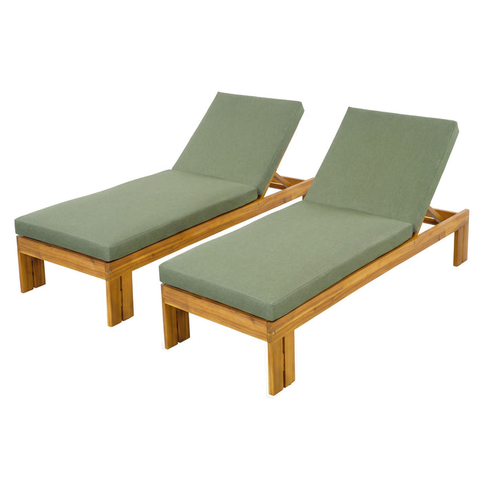 Outdoor Chaise Lounge With 5 Position Adjustable Backrest