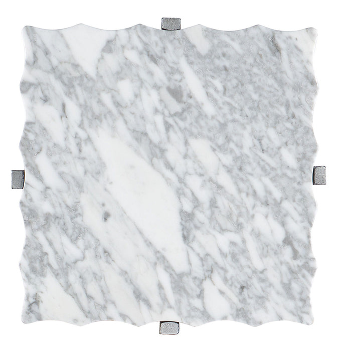 Melange - Glendon Side Table - Pearl Silver