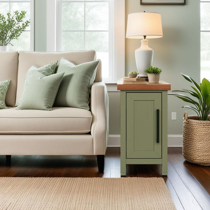 Chairside Table - Sage Green / Fruitwood