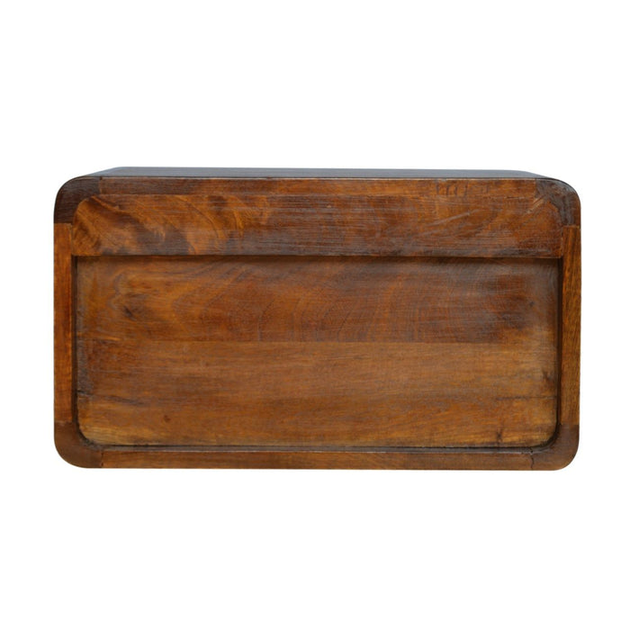 Wall Mounted Open Woven Bedside Table - Chestnut