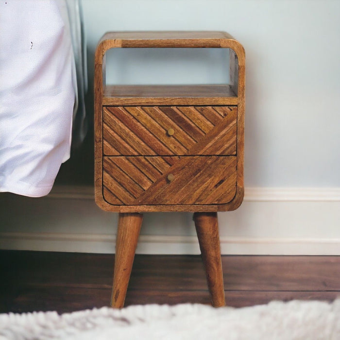 Mini Lille Curved Nightstand - Oak