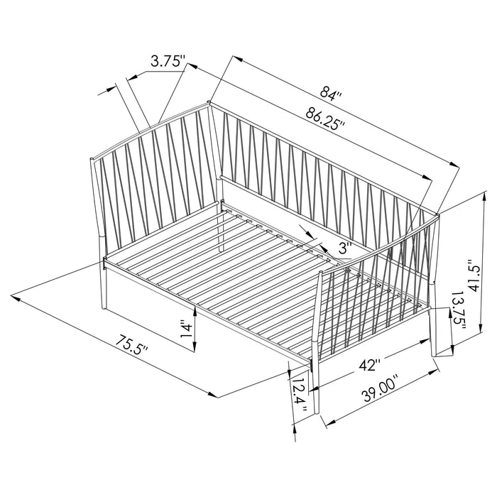 Vertigo - Twin Daybed With Slatted Support - Matte Black
