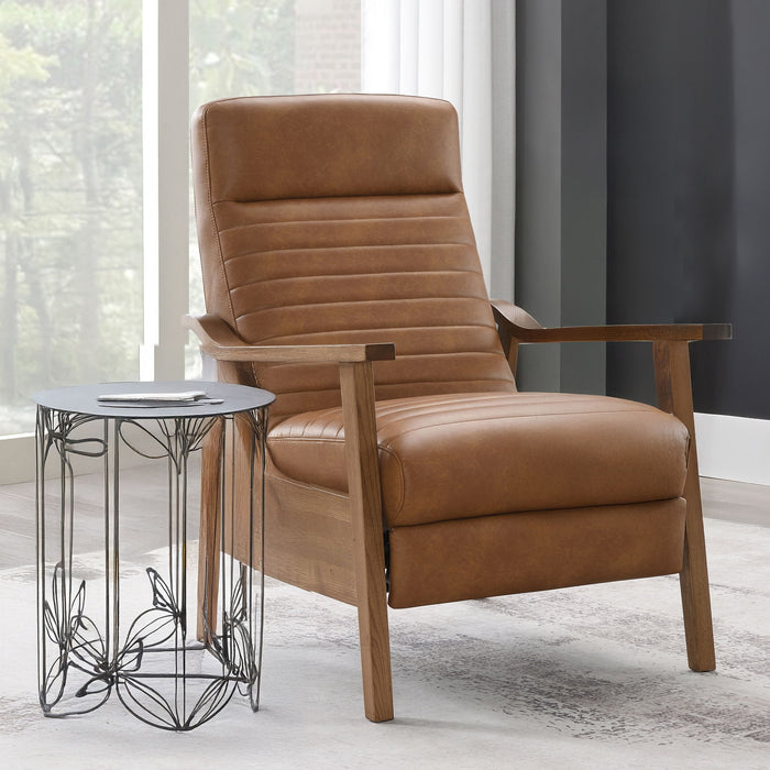 Asher - Modern Push Back Recliner With Wood Arms