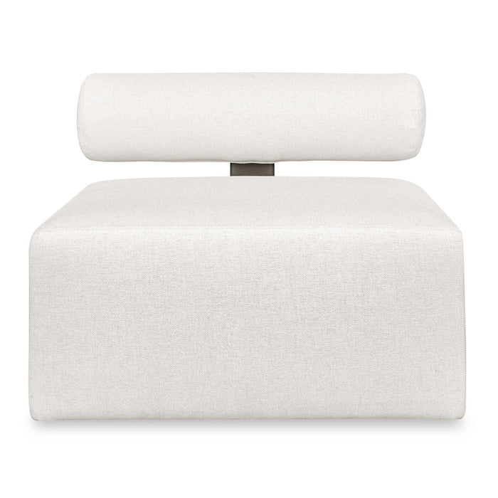 Bolster Back - Armless Outdoor Sofa - White
