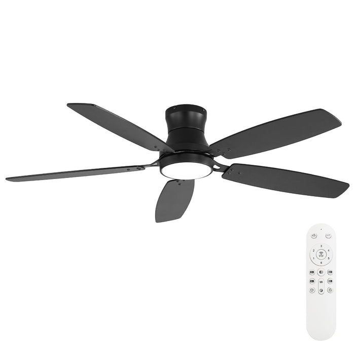 42" Ceiling Fan With Light, Tri Color Dimmable, DC Motor, 5 Blades