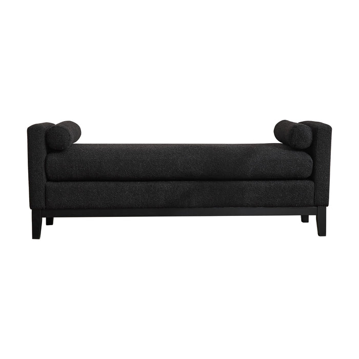 Upholstered End Of Bed Bench With Arms & 2 Bolsters For Bedroom