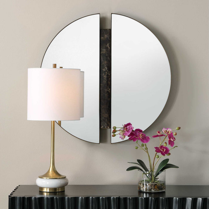 Hanover - Divided Round Mirror - Bronze / Brown