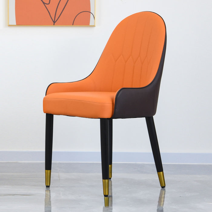 Modern Sponge-Filled Dining Chair, Solid Wood Metal Legs, Suitable For Restaurants, Living Rooms And Rooms (Set of 2)