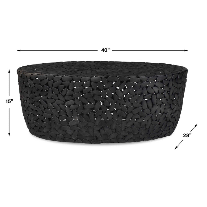 Rivington - Outdoor Pebble Coffee Table - Black