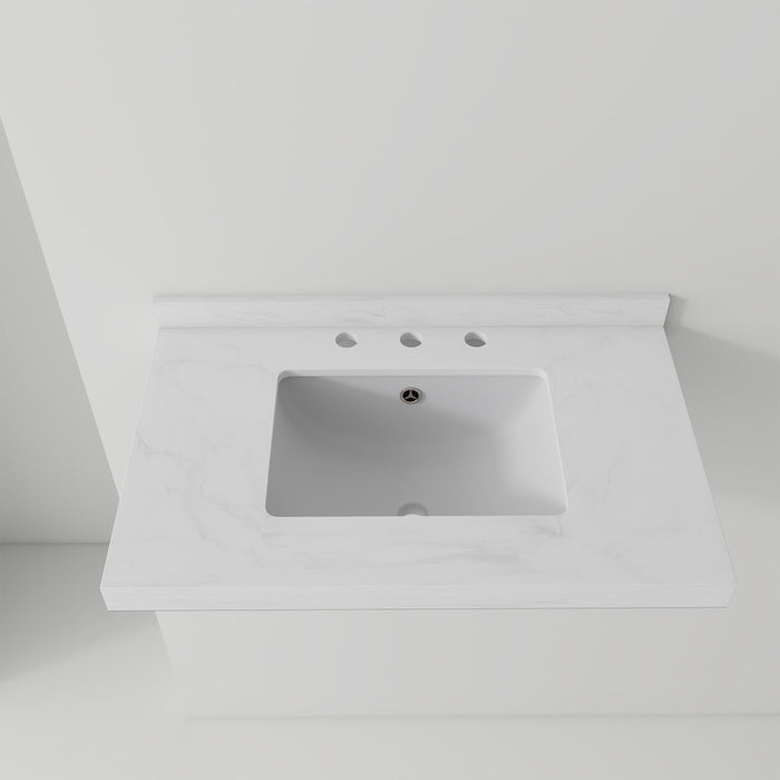 Basin Sink, 0.6" Ultra Thin Profile, Triple Faucet Holes, Sink Only