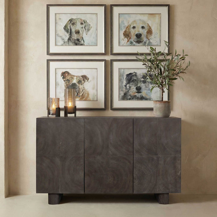 Phineas - 3 Door Modern Cabinet - Woodtone