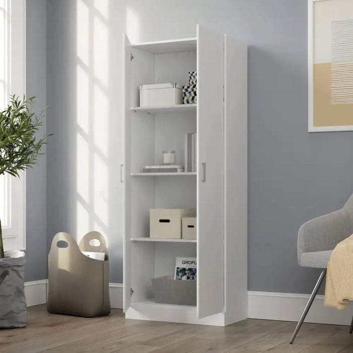 Alara - Height Simplistic Double Door Storage Cabinet - White