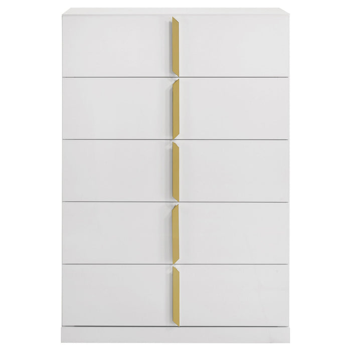 Lauryn - 5 Drawer Bedroom Chest - Gloss White